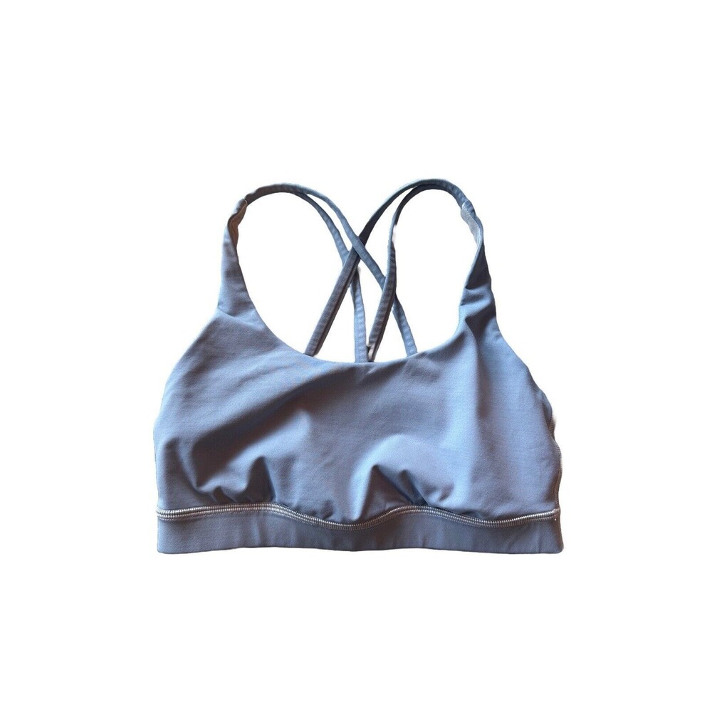 Lululemon Energy Bra Women's 4 Serene Blue Strappy Criss Cross Straps